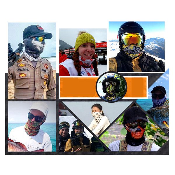 

cycling caps & masks outdoor camping multi-function seamless magic headscarf riding climbing collar hat men and women scarf, Black