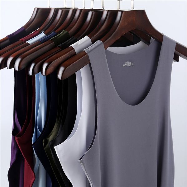 

seamless stretch base shirt youth ice silk men' sports men' underwear underwear vest vest vest, White;black