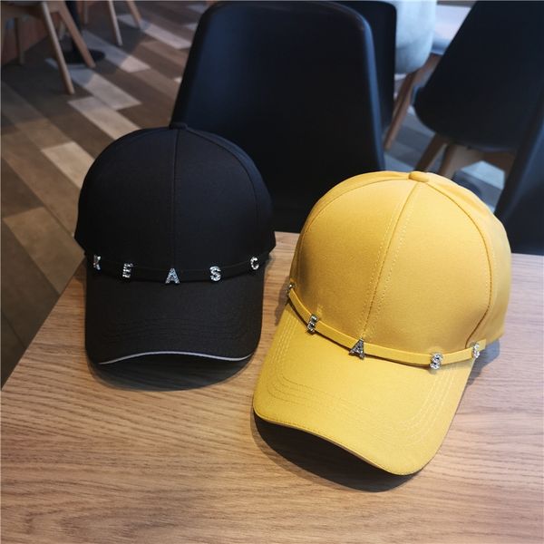 

rx7mt student rhinestone baseball autumn wo' korean style casual baseball wo men women cap all-match letter cap men' and women&#, Blue;gray