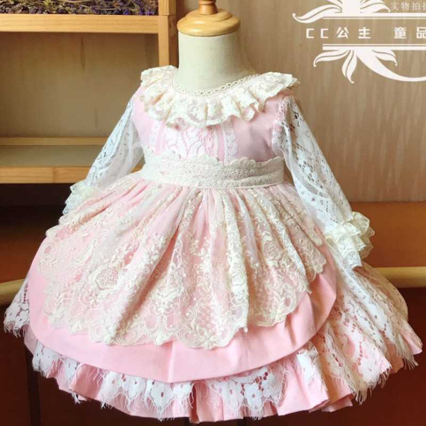 

baby spring autumn lace vintage lace spanish lolita ball gown princess dress for girl birthday easter wedding party, Red;yellow