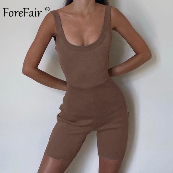

forefair вязаной комбинезон фитнес женщина sexy рукава хаки лето 2020 твердого тощее тело женщина-футляр rompers, Black;white