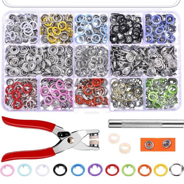 

50^studs rivets press snap fasteners kit eyelets tool round leather prong buttons plier ring fixing multicolor poppers buckle