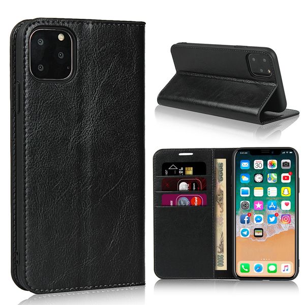 

leather flip wallet phone case for iphone 11 pro max xs max/xr x 8/7/6 plus with card slot