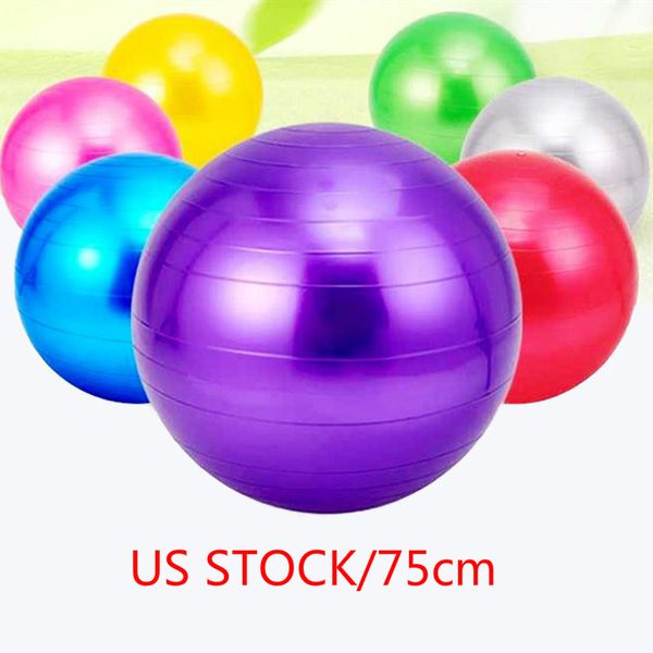 

US STOCK, 75cm Fitness Ball Yoga Thickening Explosion-proof Authentic Products For Women Children Home Gym Exercise Relax