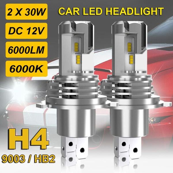 

2 pcs h4 2 9003 car led headlight 60w 6000lm 6000k high / low beam csp chips bulbs
