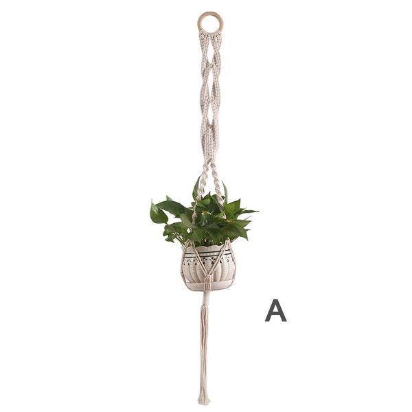 

chinese plant hanger flowerpot net hand woven tassel plant hook indoor outdoor hanging flowerpot basket home garden balcony decoration