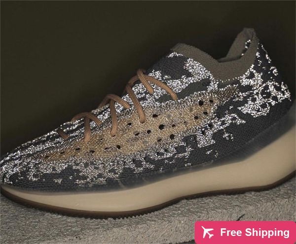 

горячие аутентичные originals 380 mist кроссовки мужчины женщины kanye west wave runner 3м светоотражающий non -reflective brown sneakers сп