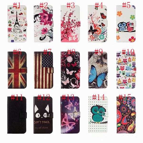 Capa de Couro Carteira back flip Reino Unido EUA Flag Tower Borboleta Flor coruja para Samsung S20 Plus Ultra A21S M31 A31 A51 A715G A70E A41 A11 A21 A81