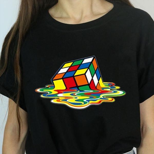 

the big bang theory cube graphic tee shirt for women,femme funny harajuku t shirt korean women kawaii streetwear gift, White