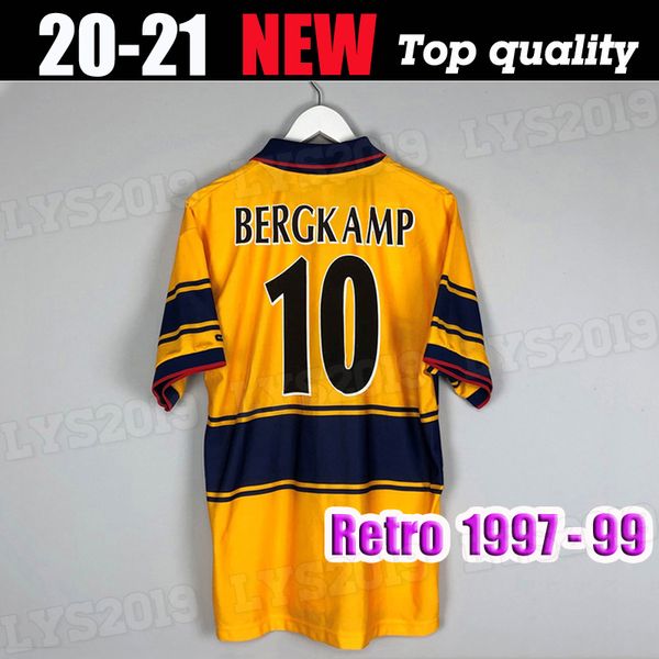 

1997 1998 1999 vieira henry bergkamp overmars retro soccer jersey 97 98 99 away cole wiltord gilberto vintage classic football shirt, Black;yellow