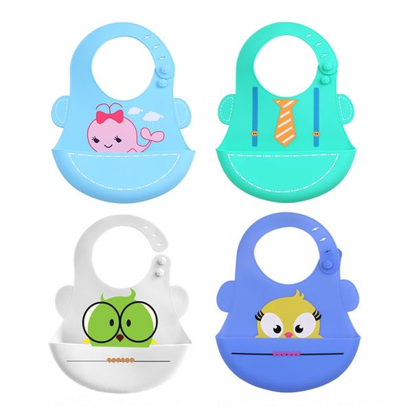 

baby cute cartoon waterproof silicone pocket baby children saliva towel silicone saliva towel bib bib