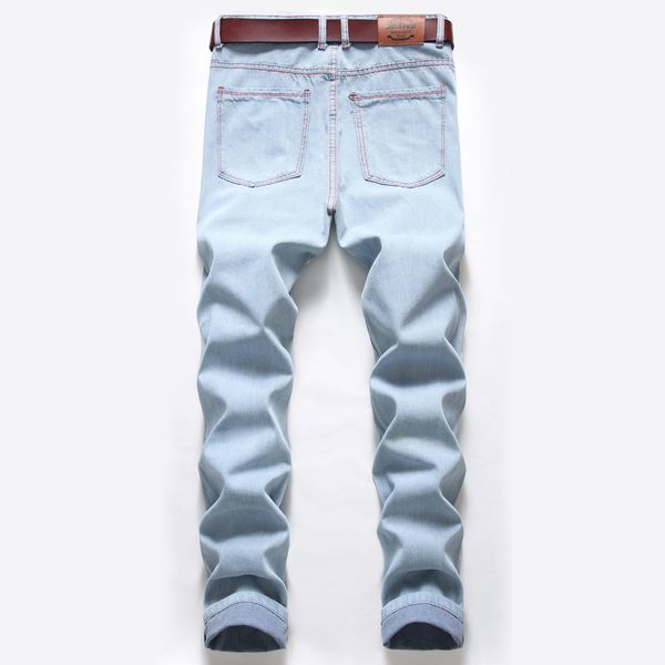 

famous men jeans hole zipper men jeans casual men pants light blue casual hip hop mens designer sweatpants32.34.36.38