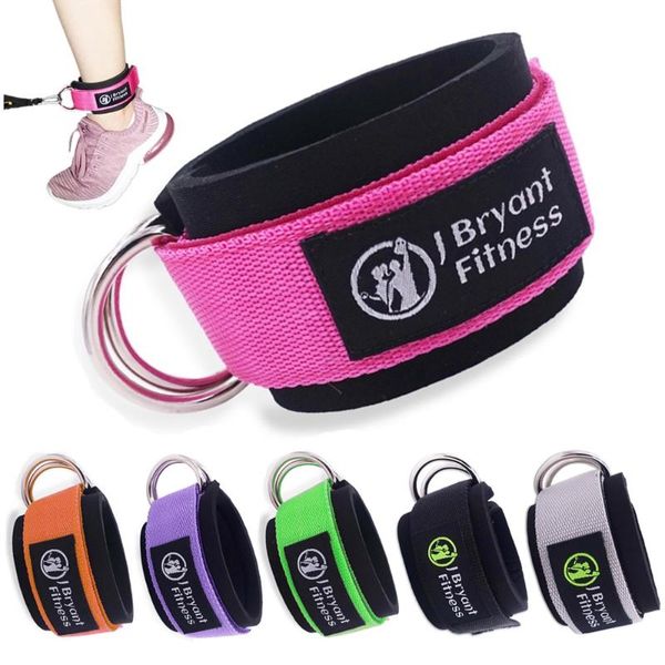 

ankle straps for cable machines double d-ring adjustable neoprene thick padded cuffs to enhance abs glutes legs strength workout, Blue;black