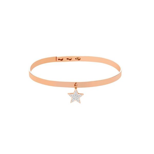 

rose gold stainless steel jewelry for woman fashion 2020 new bangle jewellery accessories rhinestone star charm, Black