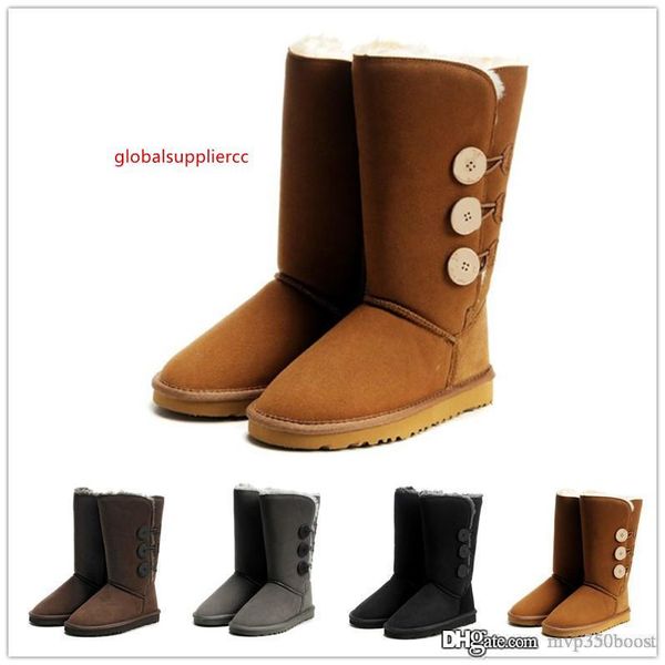 

new fashion australian classic high winter boot leather boots female boots snow women boots, Black;green
