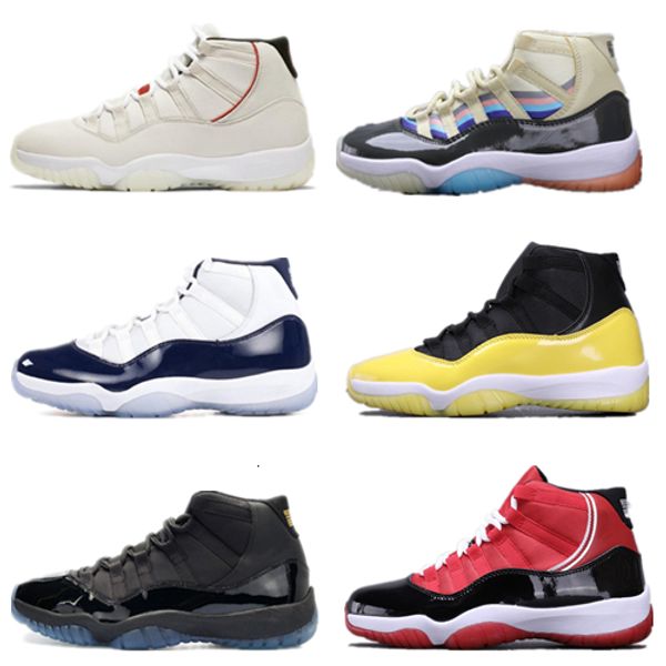 

new 45 11s platinum tint cap and gown men basketball shoes gym red bred barons space jams 11 mens sports sneakers trainers