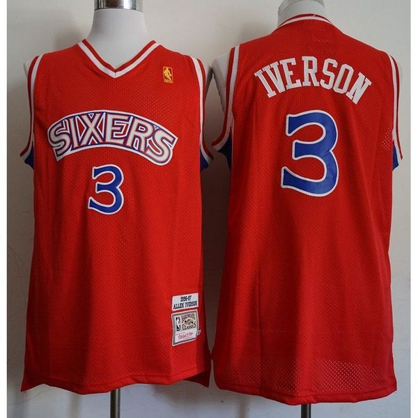

basketball jersey 3 iverson allen iverson sports vest embroidered bask stitched basketball jerseys, Black;white