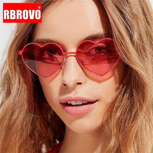 

rbrovo new arrival 2019 heart ocean lens sunglasses women vintage metal eyeglasses mirror retro oculos de sol feminino uv400, White;black