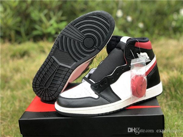 

2019 new authentic 1 og high black gym red 1s white sail man woman basketball shoes sports sneakers 555088-061 with original box
