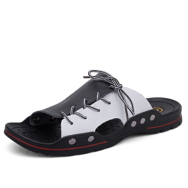 

summer slippers men casual sandals leisure soft slides eva massage beach slippers water shoes men's sandals flip flop size 38-48, Black