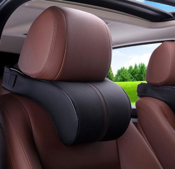 

car slow rebound cotton auto seat head neck rest leather cushion pad head rest bone pillow fashion
