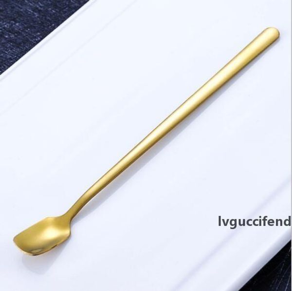 

2019-20 factory direct creative stainless steel casual coffee spoon stirring vacuum plating titanium nordic leaves spoon honey dessert spoon