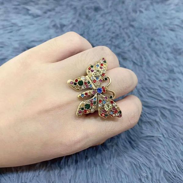 

new luxury color diamond ring wild popular personality woman rings, Golden;silver