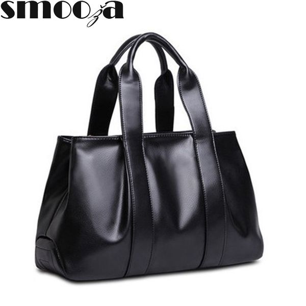 

smooza women's pu leather handbags female hobos single shoulder bags vintage solid multi-pocket ladies totes bolsas