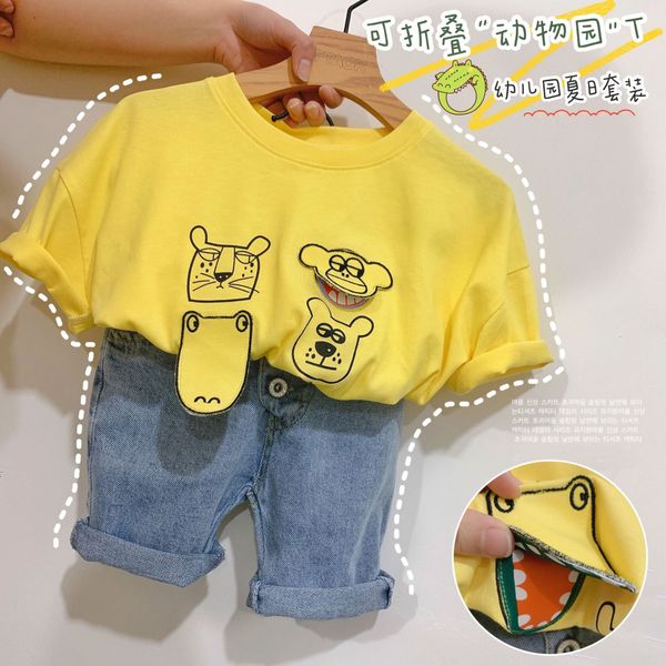 

mkcb4 wear 2020 summer men's t- short-sleeved children's baby western children's wear skirt t-shirt skirt style short-sleeved, Blue