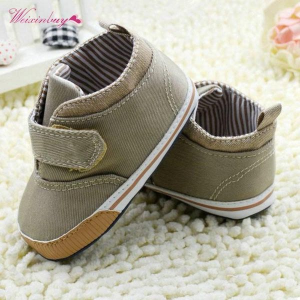 

weixinbuy новорожденных малышей мальчики голеностопного холст soft sole противоскользящие дети детские кроватки обувь sneaker
