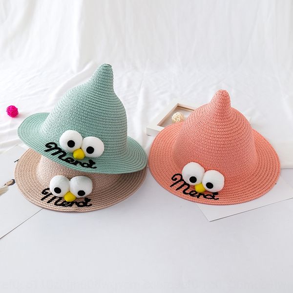 

children's fisherman cap baby cap boy fisherman's girl's baby hat boy's thin sunshade infant straw hat, Yellow