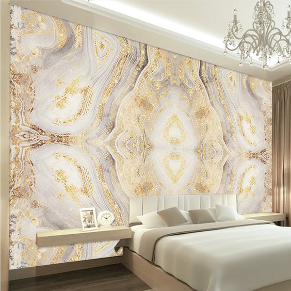 

wallpapers vintage non-woven 3d luxurious golden marble pattern murals waterproof wall paper of walls for living room office background dec