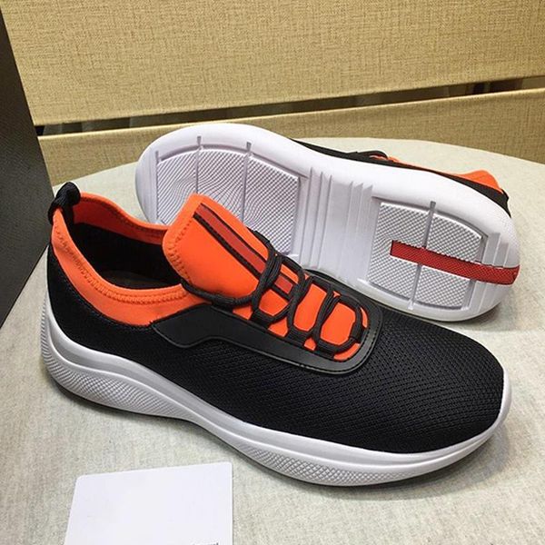 

luxury mesh and neoprene sneakers men 's shoes sale comfortable soft footwears lace -up design men sports shoes zapatilla, Black