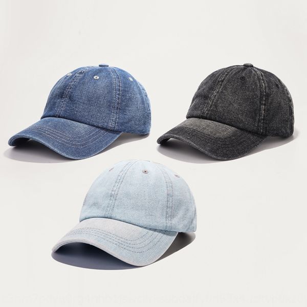 

summer new solid color denim cotton hat men's and women's old washed baseball baseball cap cap, Blue;gray