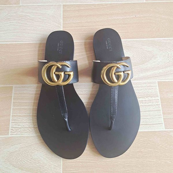 

fast shipping europe america luxury designer women's real leather clip toe sandals women's flat slippers, Black;red