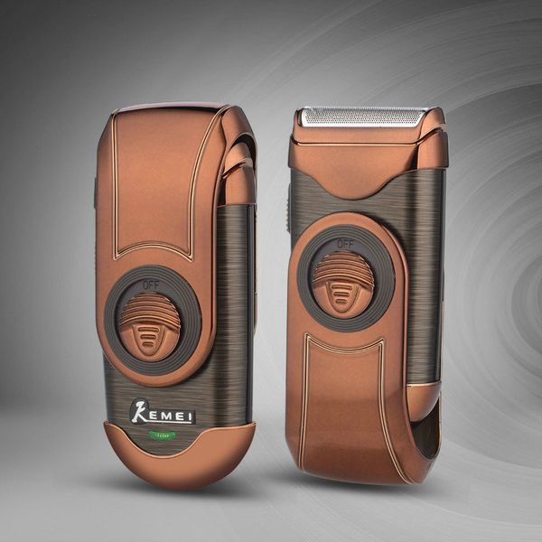 

kemei q788 100 240v rechargeable electric shaver 3d floating beard trimmer shaving razor single blade portable reciprocating shaver comecase