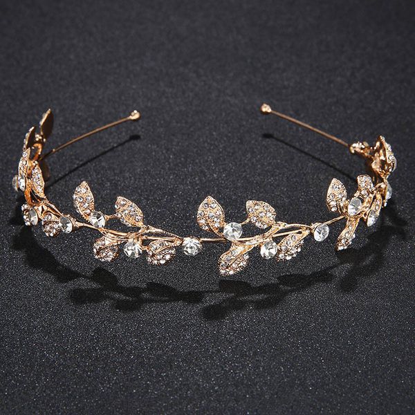 

new simple delicate gold/silver color crystal leaves headbands hair loops tiaras bride bridal wedding party hair ornaments, Golden;silver