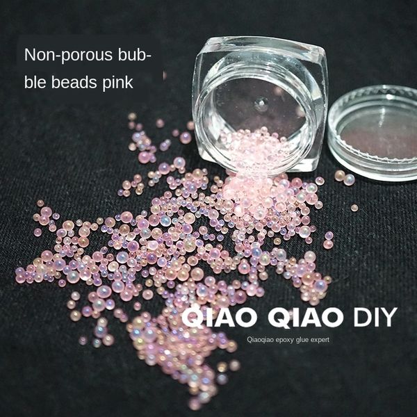 

transparent glass perforated magic color manicure bubble bubble diy crystal diy beads nail beads, Silver
