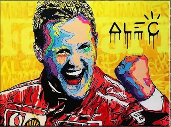 

alec monopoly graffiti art michael schumacher home decor handpainted &hd print oil painting on canvas wall art canvas pictures 1176
