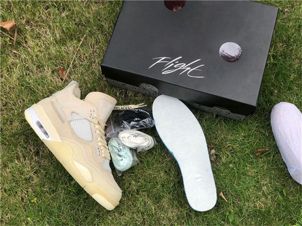 

off authentic 2020 white 4 sp wmns sail bred man outdoor shoes 4s muslin white black trainers limited sneakers with original box