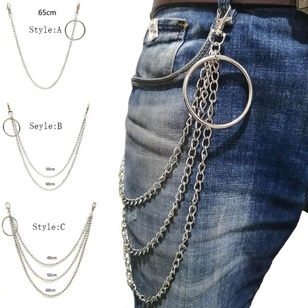 

pants chain rock punk wallet chains hipster trousers keychains hip hop men jewelry, Silver