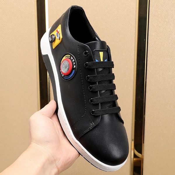 

fast delivery mens shoes scarpe sportive da uomo comfortable vintage luxury designer leather shoes low lace -up plus size sports shoes, Black