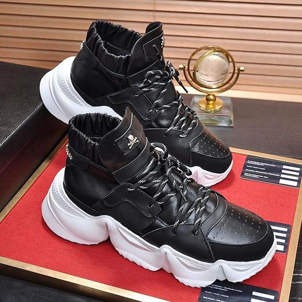 

high sneakers monster 0 .2 mens shoes lace -up fashion style comfortable autumn and winter lightweight sports men shoes soft footwears, Black