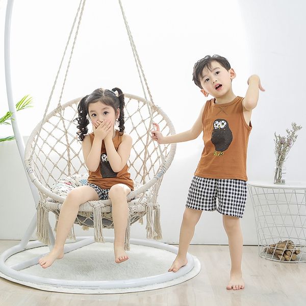 

suit new baby cotton vest shorts korean style boys' and girls' sleeveless vest children's clothing children's wear