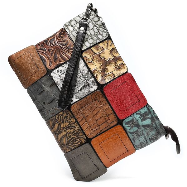 

2020 new leather women's messenger bag retro single shoulder hand bag multi functional horizontal square women's bag color random