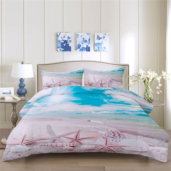 

3d bed linen ocean shell starfish single duvet cover set double bedding set twin  king size kid teen boy girl home bed 3pcs