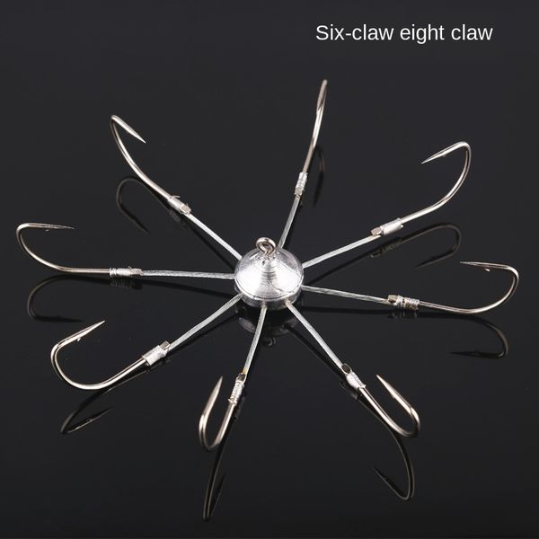

6-claw 8-claw anchor steel wire fish crab plate with barbed leprosy hook string steel wire hook