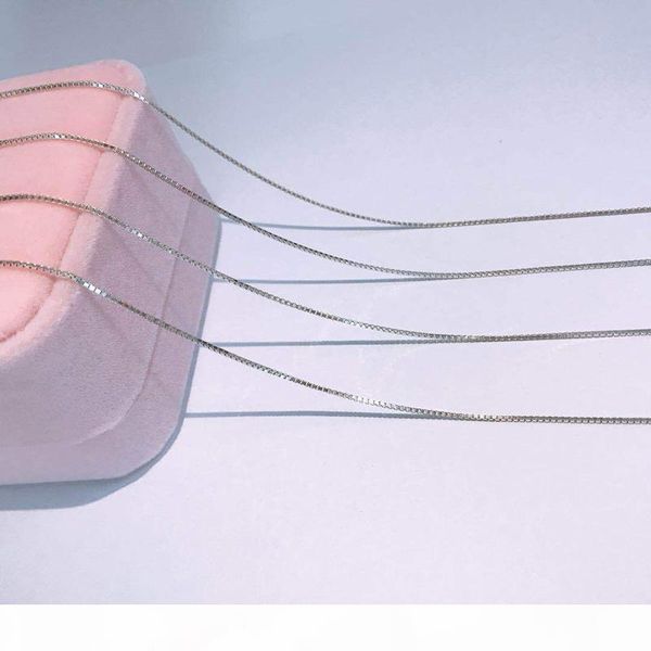 

l sent certificate 40 -60cm 100 %solid 925 sterling silver box chain necklace women men baby kids girls children silver jewelry x809