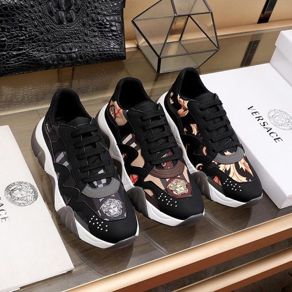 

mens shoes herren sportschuhe new arrival fashion design lightweight footwears casual lace -up low plus size men shoes, Black