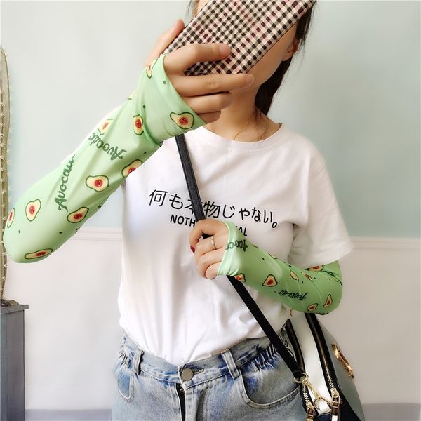 

новый мультфильм прохладный солнцезащитный крем льда шелковые рукава на открытом воздухе уф-защита новый мультфильм женщин катается женщин л, Black